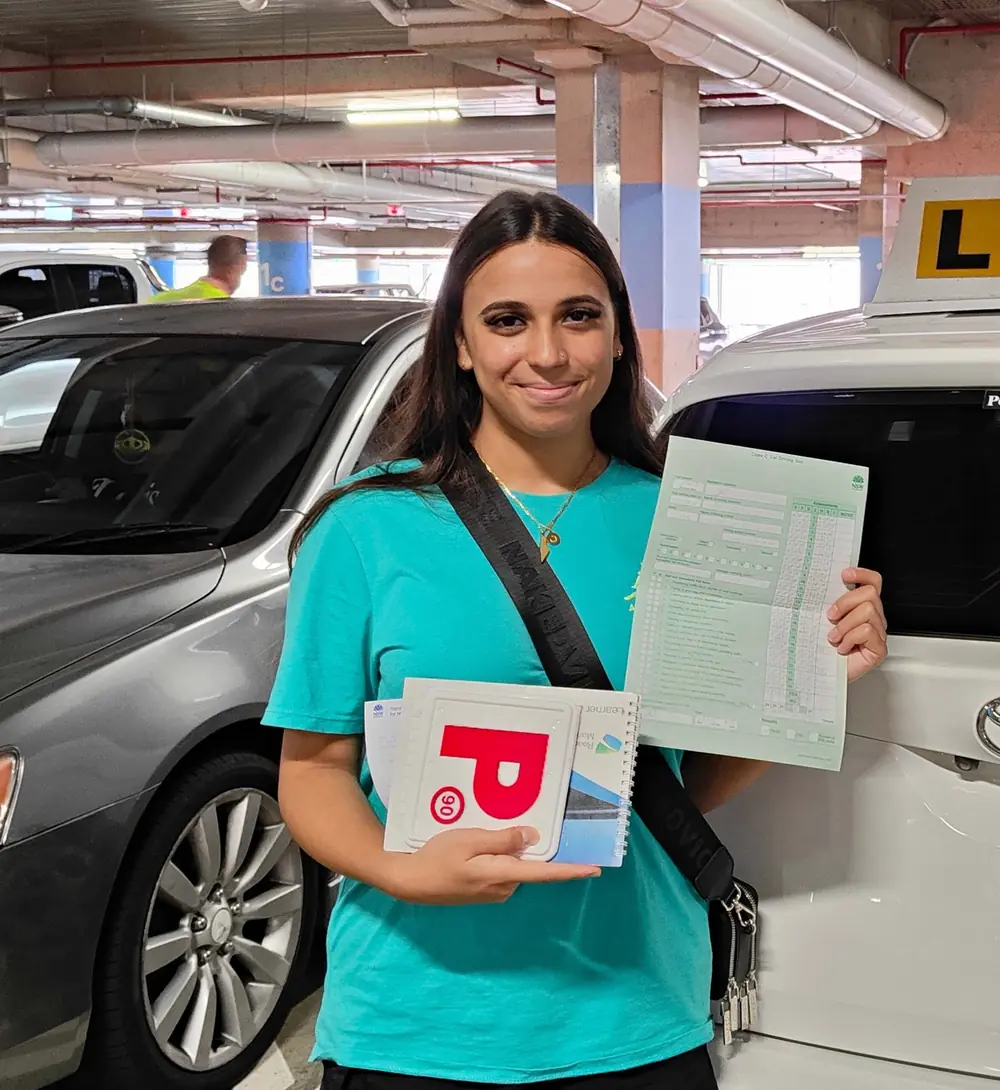 Beginner learner driver practising in a low-pressure area