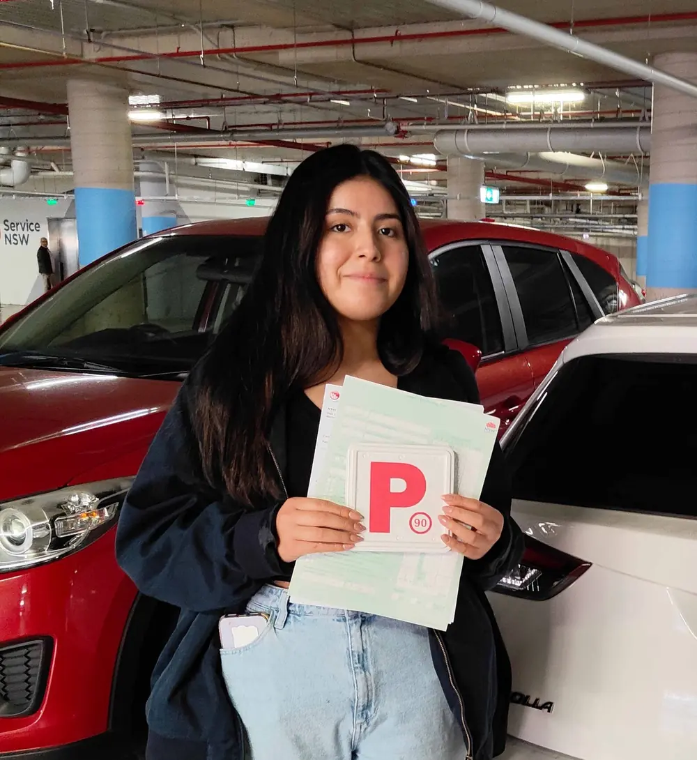 Learner driver holding a NSW provisional licence permit after a driving test in Liverpool